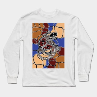 Aboriginal Art - Goanna (Lizard) Dream Long Sleeve T-Shirt